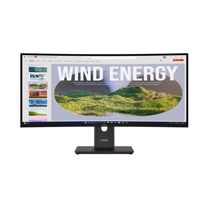 LENOVO Monitor ThinkVision T34WD-40 34'' WQHD VA, Curved, RJ45, HDMI, USB-C, Display Port,  Height adjustable, 3YearsW