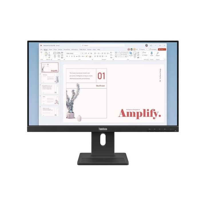 LENOVO Monitor ThinkVision E24-40 23.8'' IPS FHD, Slim Bezel, HDMΙ, Display Port, VGA, Height adjustable, Speakers, 3YearsW
