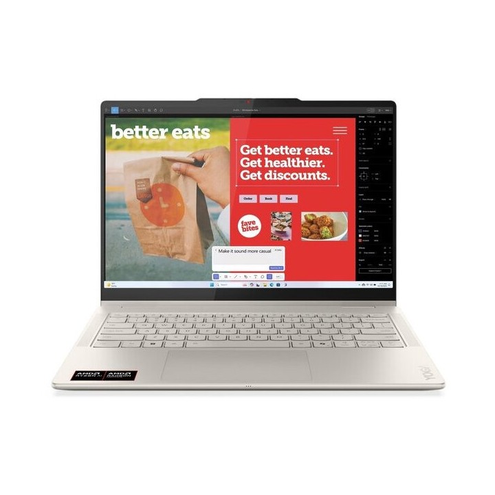 LENOVO Laptop Yoga 7 2-in-1 14AKP10 14'' 2.8K OLED/Ryzen  AI 7-350/32GB/1TB/AMD Radeon Graphics/Win 11 Home/3Y Premium/Seashell