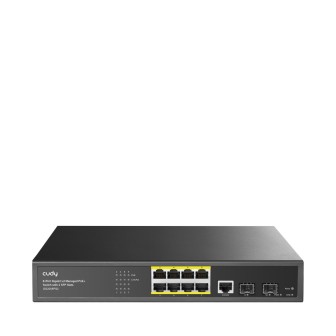 CUDY Switch GS2008PS2 8-GbE PoE L2 Managed with 2-SFP